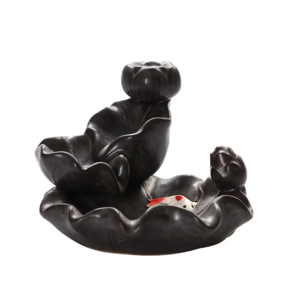 Backflow Incense Burner Handmade Porcelain Ceramic Waterfall Incense Holder Stick Stand Censer Retro Aromatherapy Ornament Home