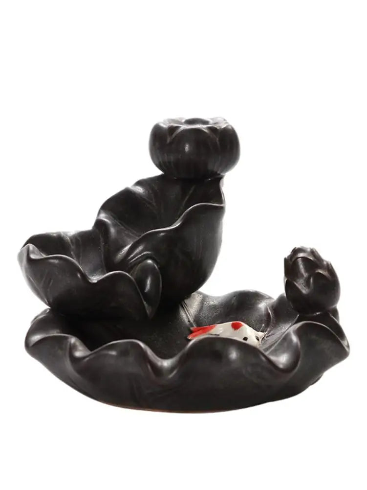 Backflow Incense Burner Handmade Porcelain Ceramic Waterfall Incense Holder Stick Stand Censer Retro Aromatherapy Ornament Home