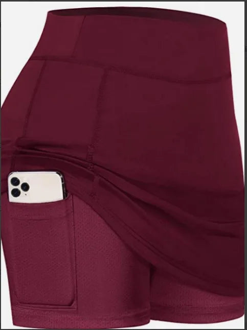 Women Sports Tennis Skirts Golf Skirt Fitness Shorts High Waist Athletic Running Skirt Quick Dry Sport Skort Pocket Tennis Dress