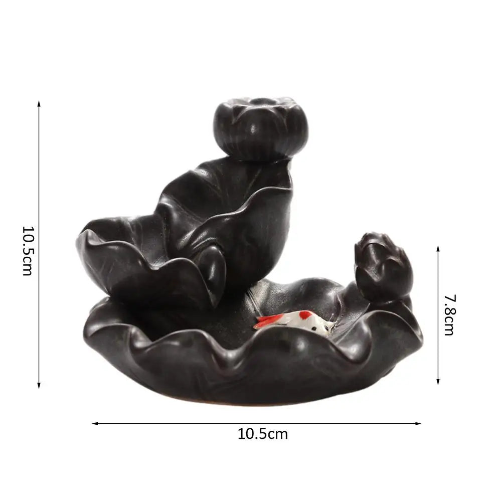 Backflow Incense Burner Handmade Porcelain Ceramic Waterfall Incense Holder Stick Stand Censer Retro Aromatherapy Ornament Home