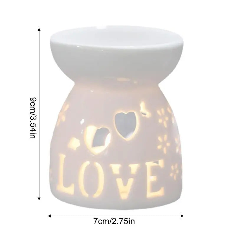 Ceramic Tea Light Burner 50ml Hollowed Oil Burner For Scented Oil Aromatherapy Stove Balcony Patio Tabletop Decoration