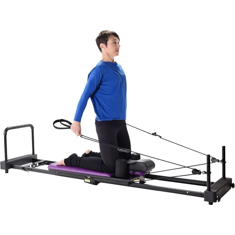 Pilates Reformer Workout Machine for Home Gym - Cardio Fitness Rebounder - Up to 300 lbs Weight Capacity