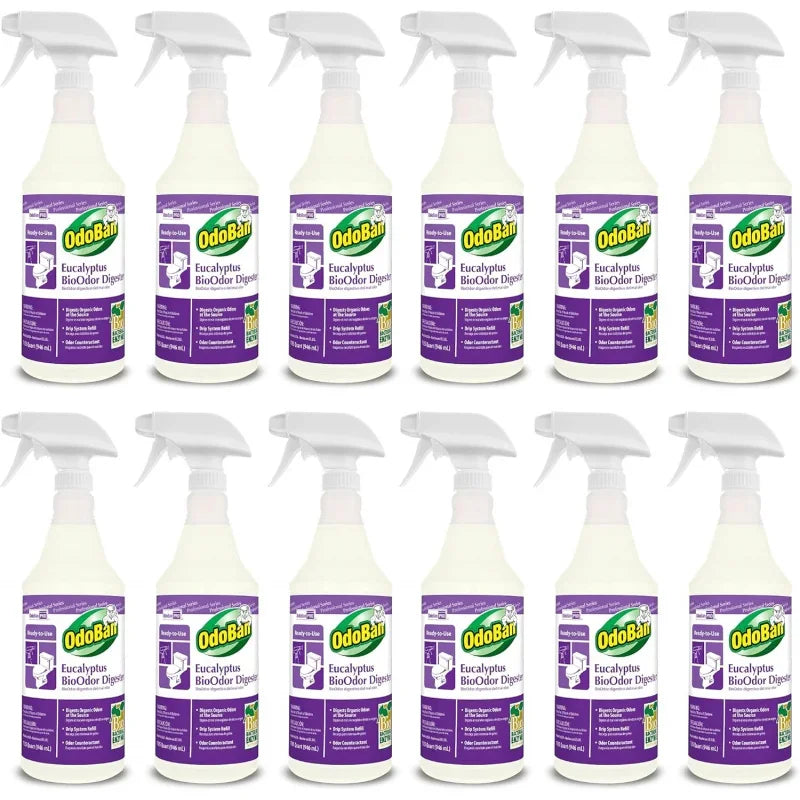Professional Cleaning Ready-to-Use BioOdor Digester Harsh Aroma Counteractant, 12-, 32 Ounce Sprays Each, Eucalyptus Scent
