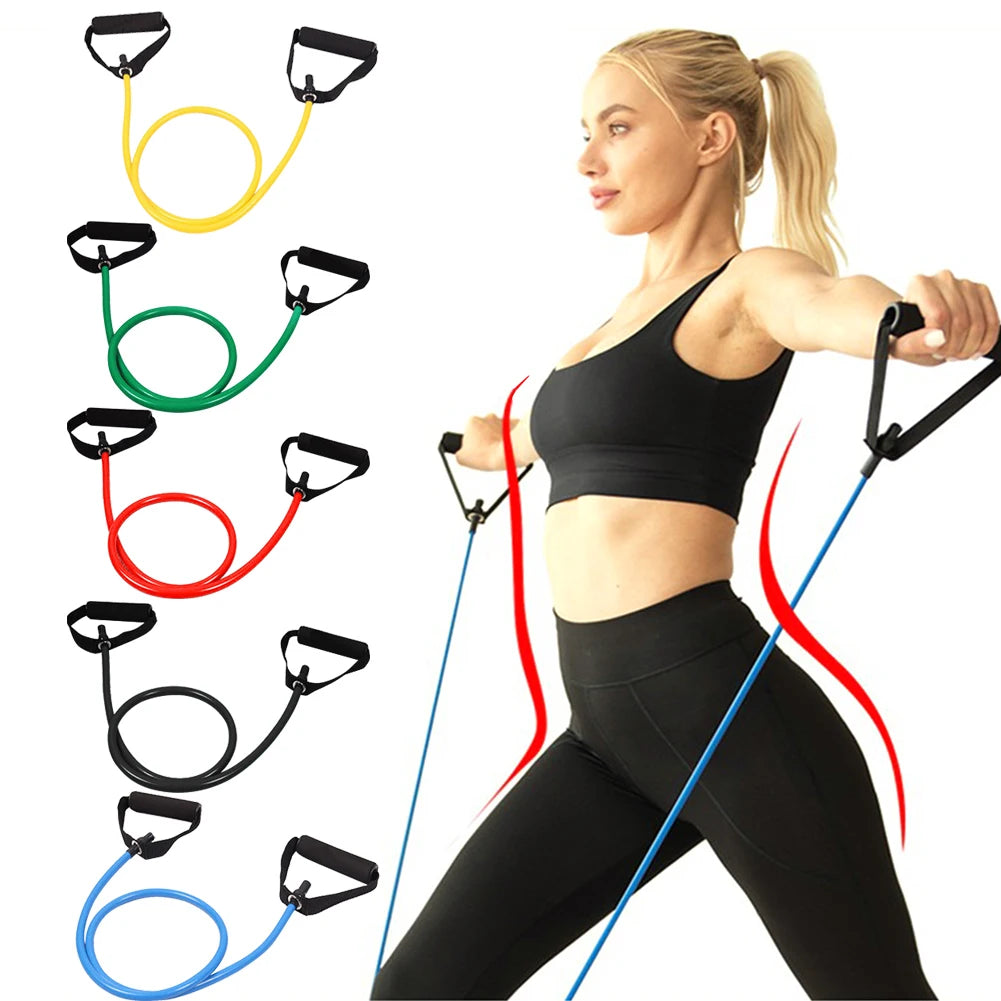 Resistance Bands with Handles Elastic Exercise Bands Workout Bands Fitness Bands for Muscle Training/Shape Body/Physical Therapy
