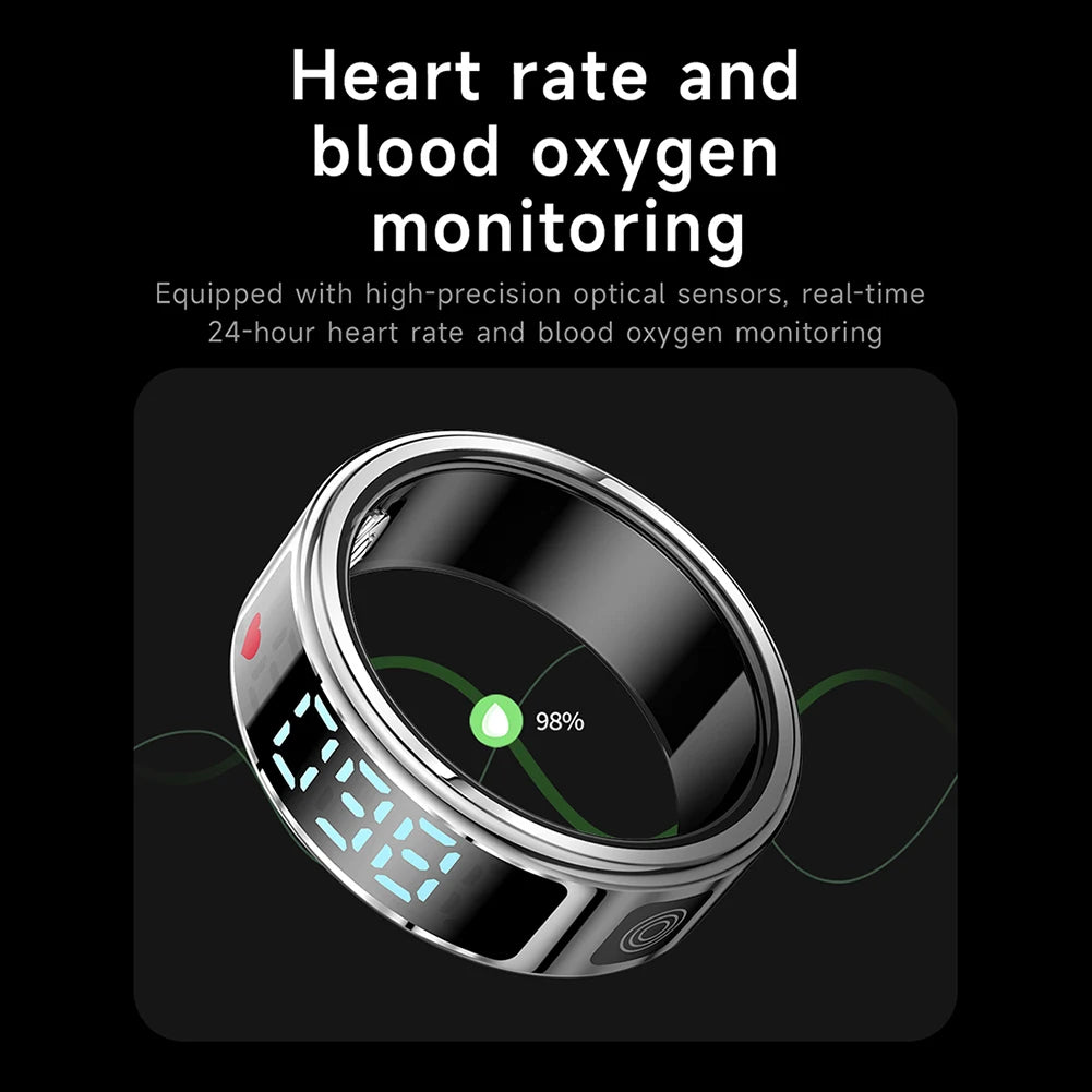 RS08 Smart Ring Multi-sport Modes Health Fitness Rings Bluetooth-Compatible 5.1 Sport Health Ring for Men Women for Android iOS