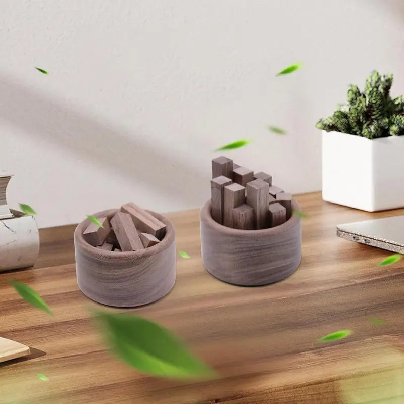 Small wood pile Essential Oil diffuser Multipurpose home wooden car aromatherapy box Decor Air Freshener(no essential oils)