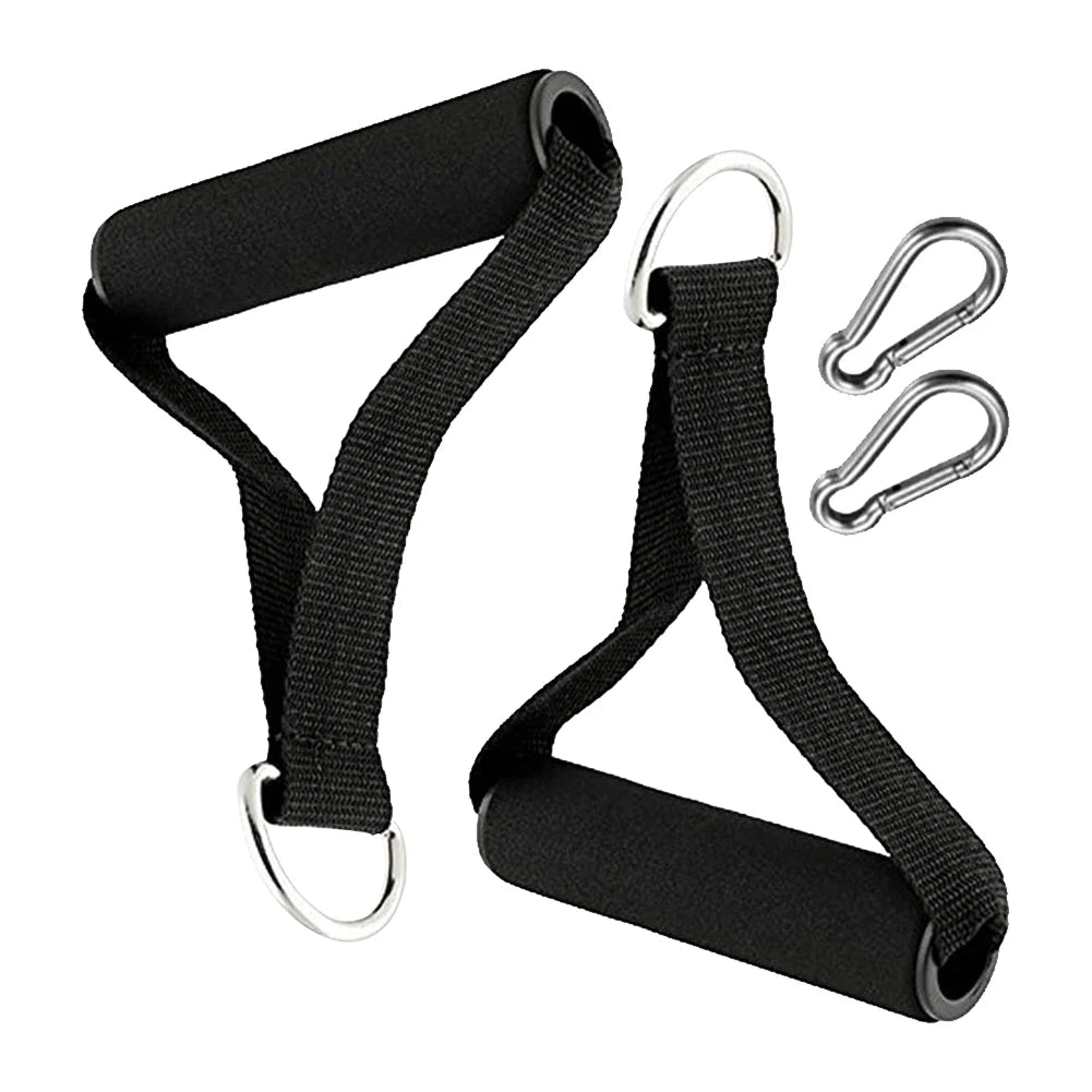 2Pcs Gym Resistance Bands Handles Anti-Slip Exercise Handles Fitness Strap Attachment Grips for Pilates Yoga Strength Trainer
