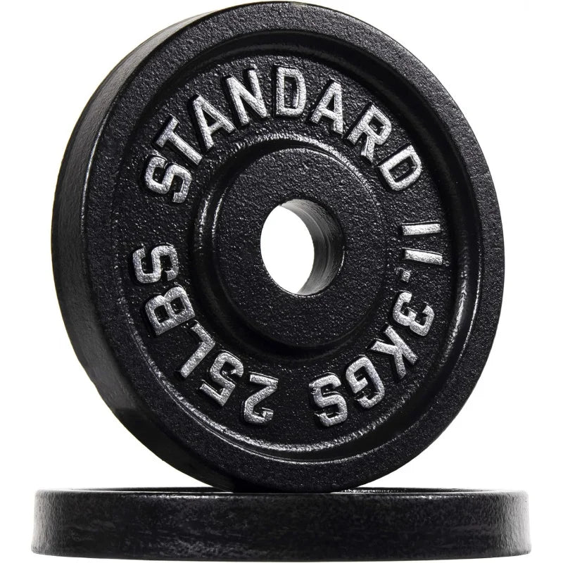 Fitness Cast Iron Plate Weight Plate for Strength Training and Weightlifting, or Standard, Multiple Sizes