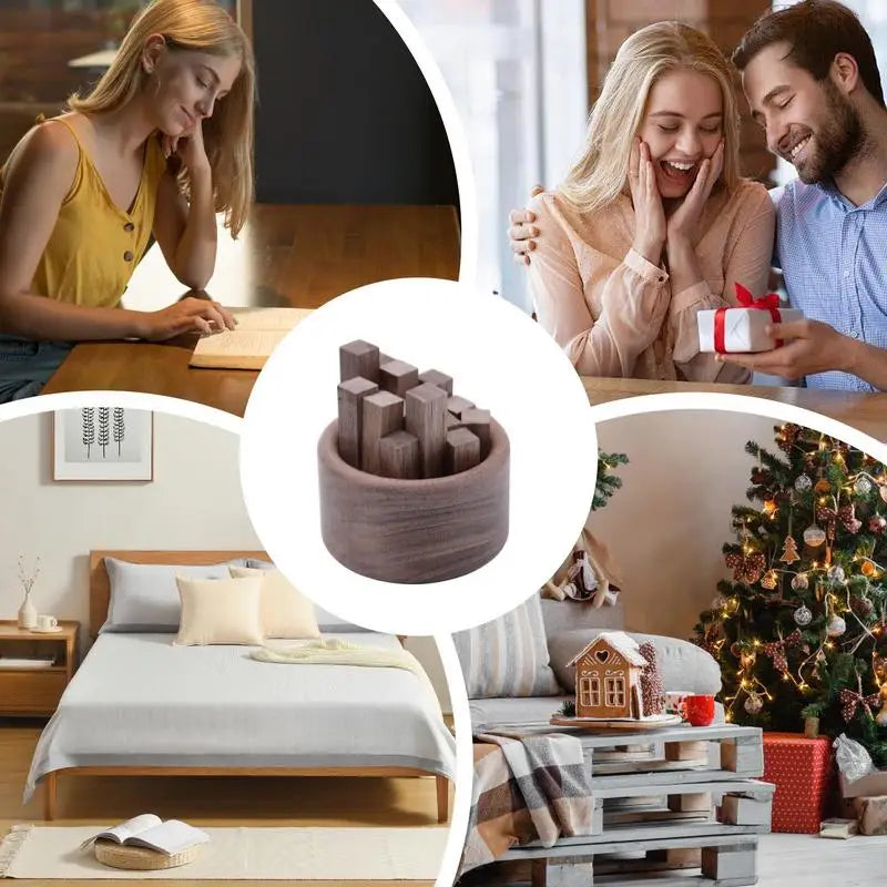 Small wood pile Essential Oil diffuser Multipurpose home wooden car aromatherapy box Decor Air Freshener(no essential oils)
