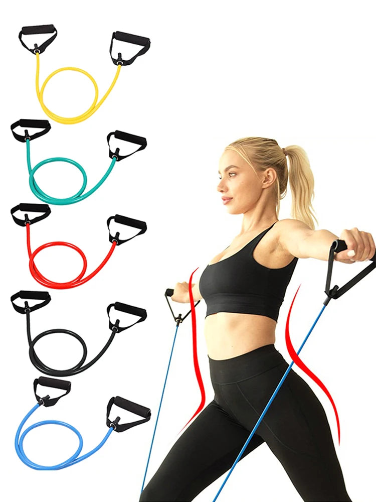 Resistance Bands with Handles Elastic Exercise Bands Workout Bands Fitness Bands for Muscle Training/Shape Body/Physical Therapy