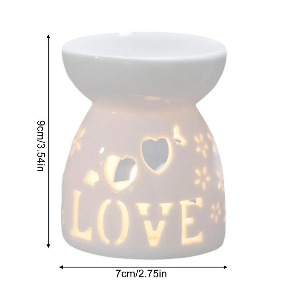 Ceramic Tea Light Burner 50ml Hollowed Oil Burner For Scented Oil Aromatherapy Stove Balcony Patio Tabletop Decoration