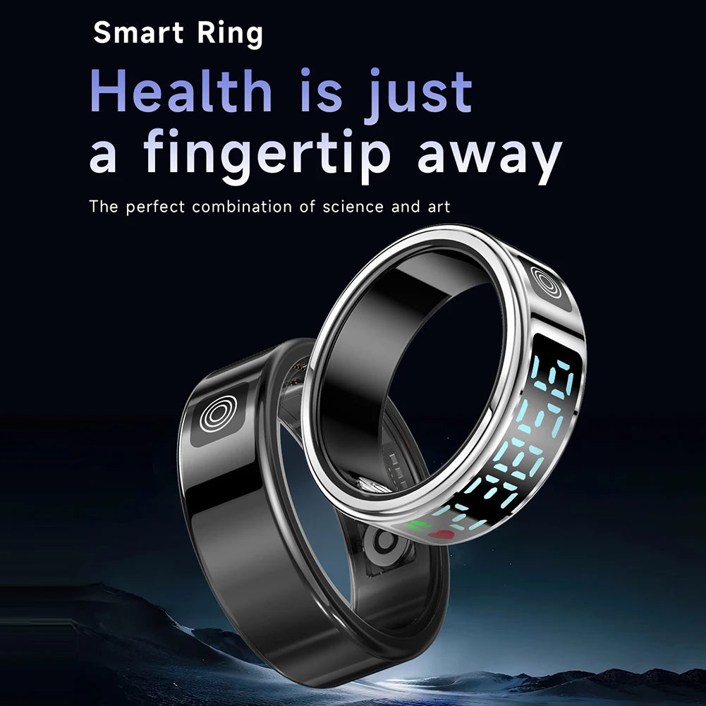 RS08 Smart Ring Multi-sport Modes Health Fitness Rings Bluetooth-Compatible 5.1 Sport Health Ring for Men Women for Android iOS