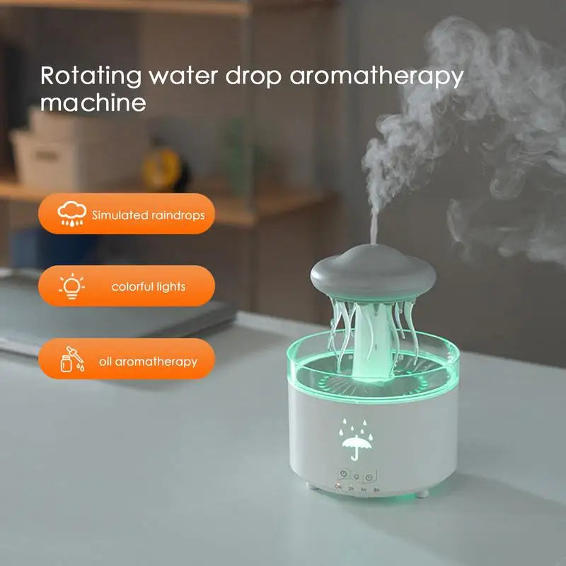 Jellyfish Raindrop Diffuser with 7 Changing Colors Diffuser Aromatherapy Diffuser with Intelligent automatic shut-off function