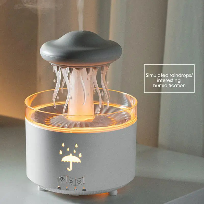 Jellyfish Raindrop Diffuser with 7 Changing Colors Diffuser Aromatherapy Diffuser with Intelligent automatic shut-off function