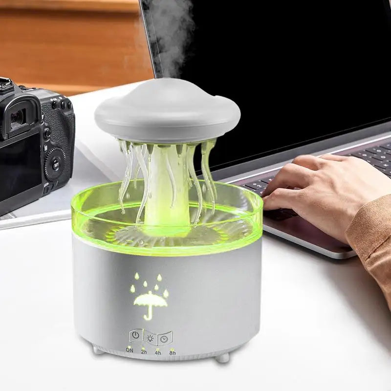 Jellyfish Raindrop Diffuser with 7 Changing Colors Diffuser Aromatherapy Diffuser with Intelligent automatic shut-off function