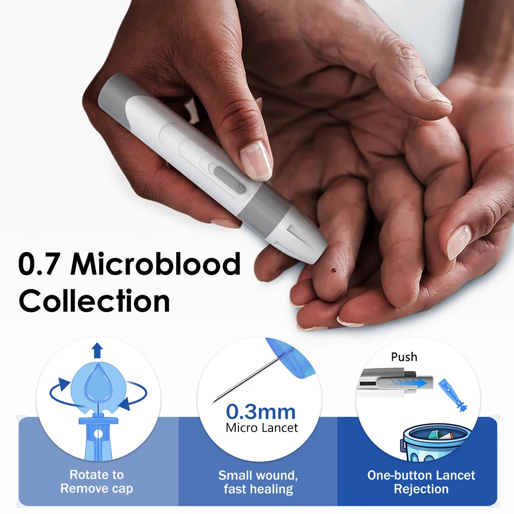 LinkSun G-425-3 Blood Glucose Meter Glucometer Full Set Medical Diabetes Blood Sugar Monitor Complete Kit Glucose Test Strips