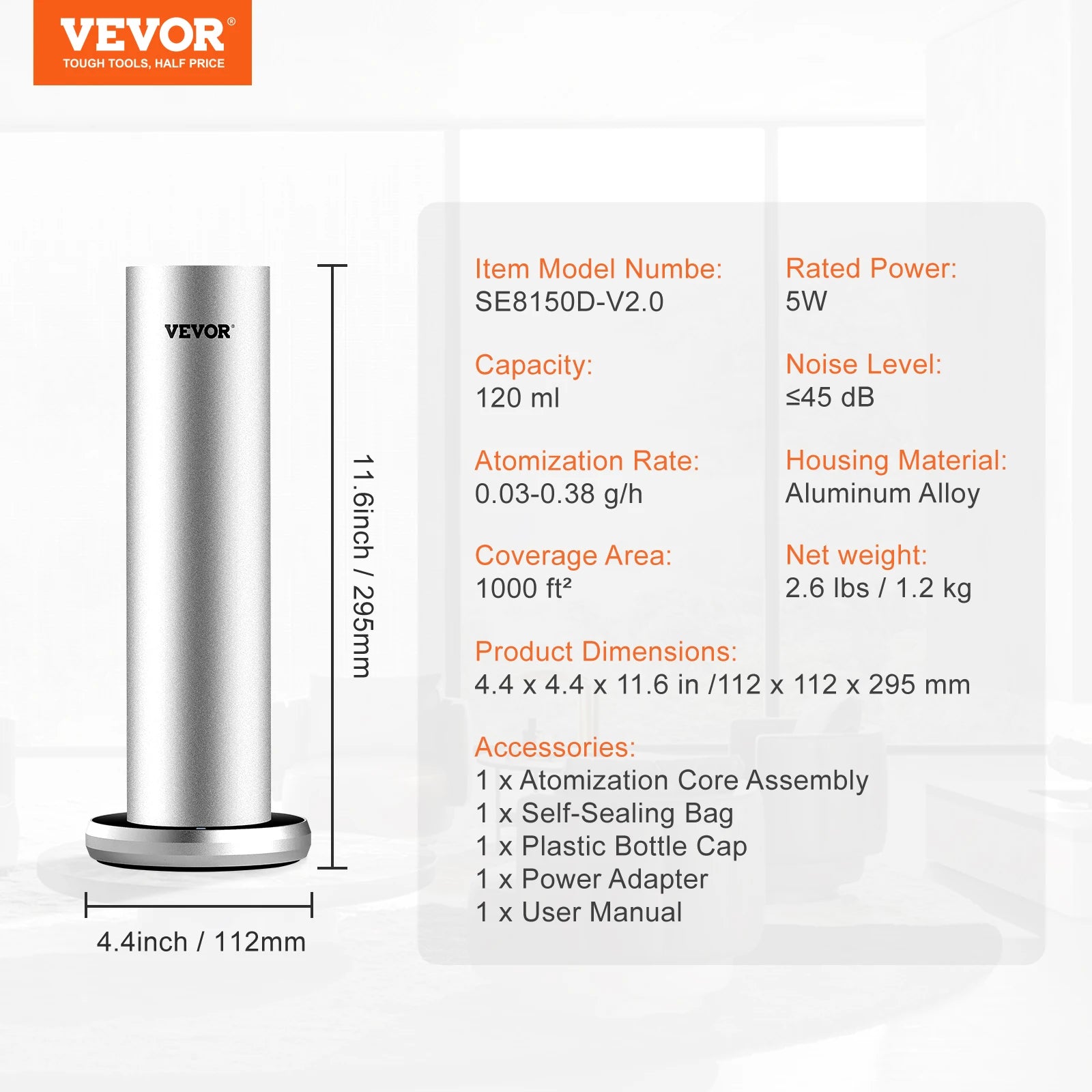 VEVOR Bluetooth Smart Cold Scent Air Diffuser 3000sq.ft Floor Standing Aromatherapy Machine for Large Room Office Hotel