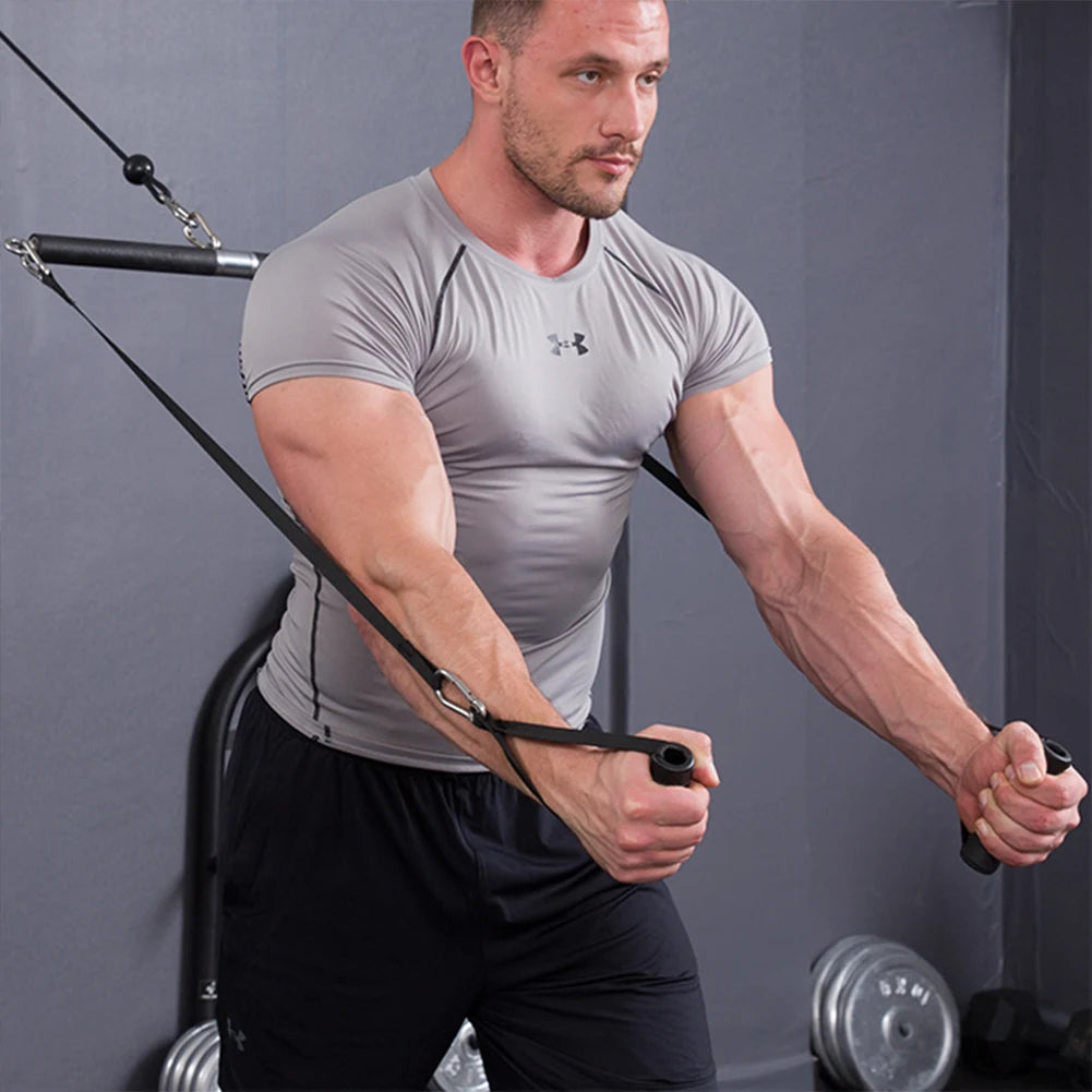 2Pcs Gym Resistance Bands Handles Anti-Slip Exercise Handles Fitness Strap Attachment Grips for Pilates Yoga Strength Trainer