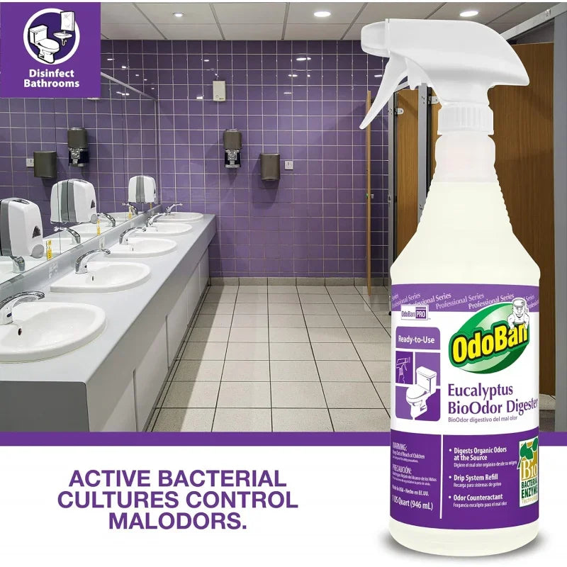 Professional Cleaning Ready-to-Use BioOdor Digester Harsh Aroma Counteractant, 12-, 32 Ounce Sprays Each, Eucalyptus Scent