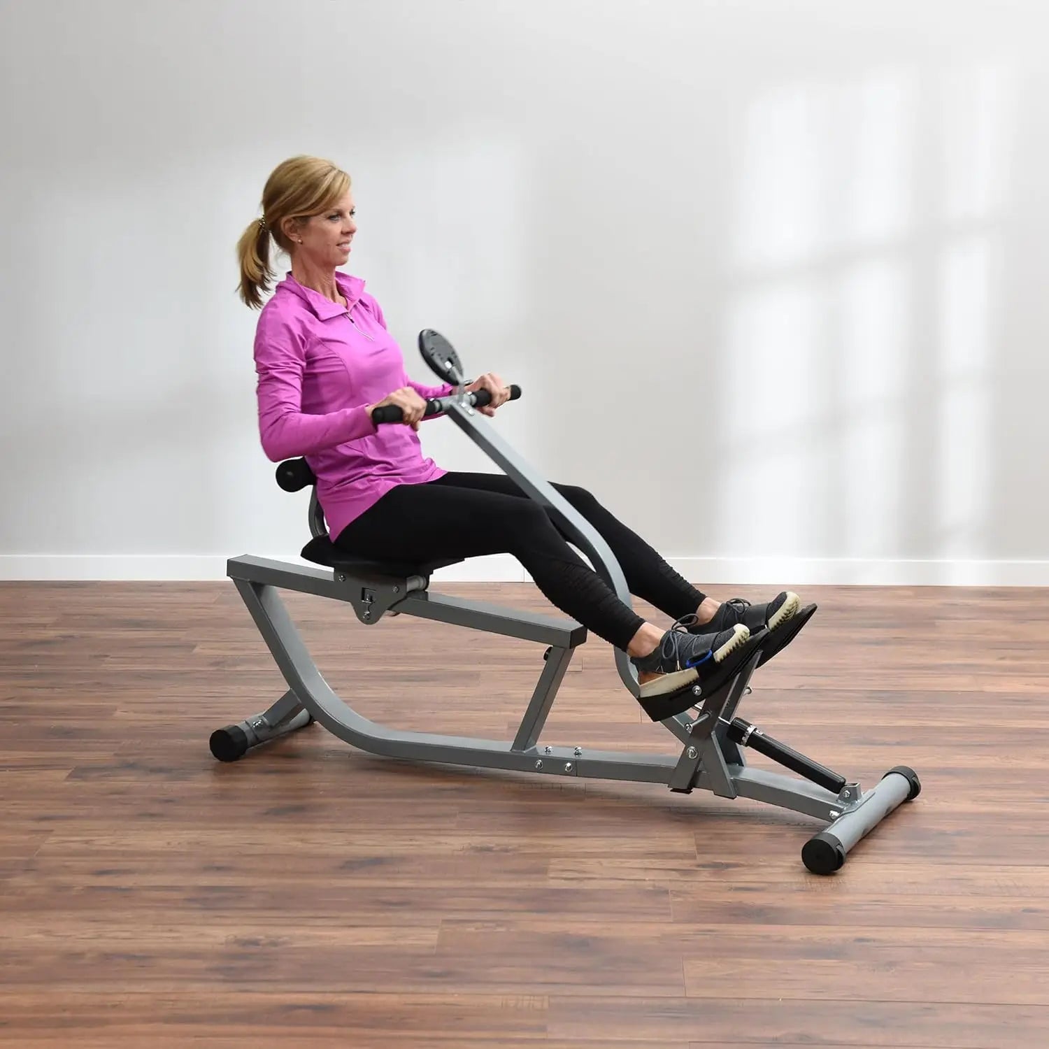 Hydraulic Rower Machine with Smart Workout App - Rowing Machine with Adjustable Resistance for Home Gym Fitness