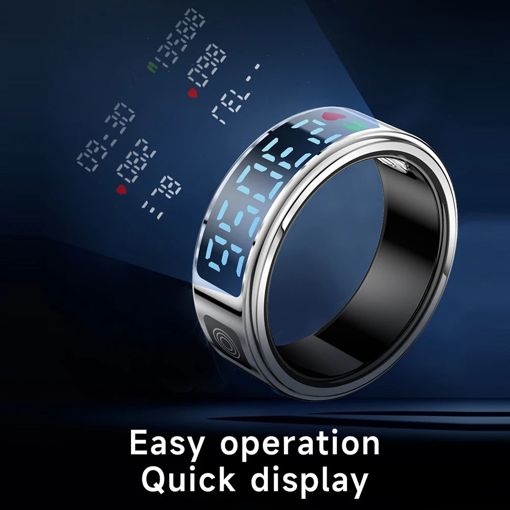 RS08 Smart Ring Multi-sport Modes Health Fitness Rings Bluetooth-Compatible 5.1 Sport Health Ring for Men Women for Android iOS