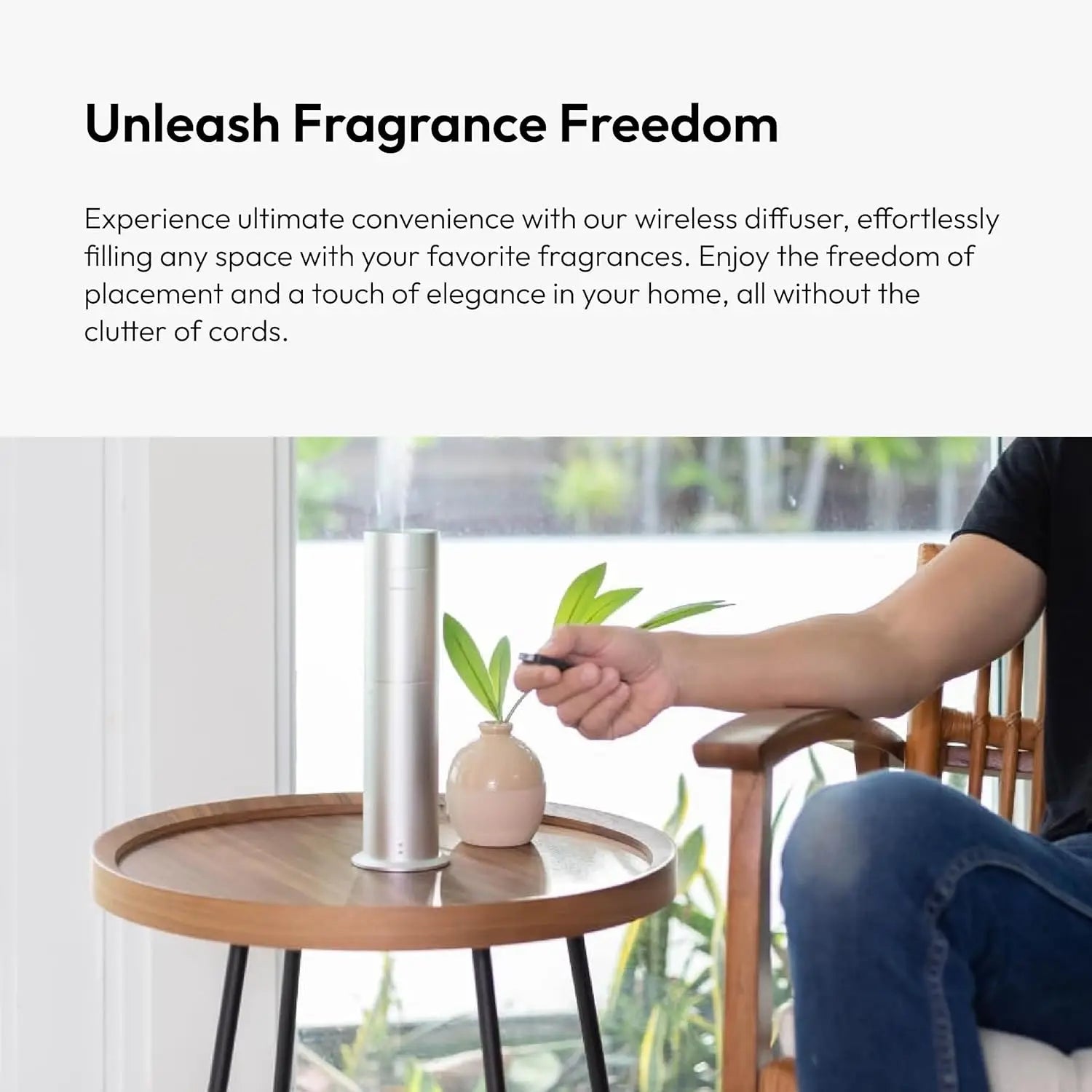 Wireless Pro Essential Oil Diffuser - 600 sq ft Coverage - Cordless & Portable with Remote - Aromatherapy Scent Diffu