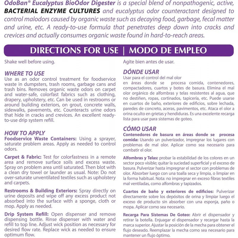 Professional Cleaning Ready-to-Use BioOdor Digester Harsh Aroma Counteractant, 12-, 32 Ounce Sprays Each, Eucalyptus Scent